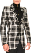 Thumbnail for your product : Alexander McQueen Large Plaid Two-Button Blazer