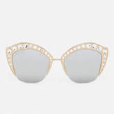 Gucci Women's Cat Eye Sunglasses Gold/Silver