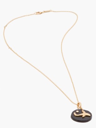 Azlee Dolphin Diamond, Jade & 18kt Gold Necklace - Black Gold