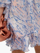 Thumbnail for your product : Giambattista Valli Watercolour-print Puff-sleeve Silk Mini Dress - Blue Multi