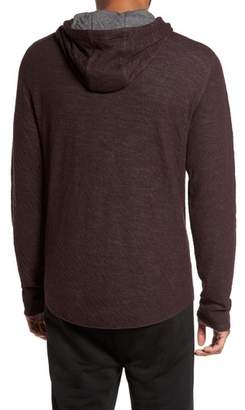 Vince Contrast Double Knit Cotton & Wool Hoodie
