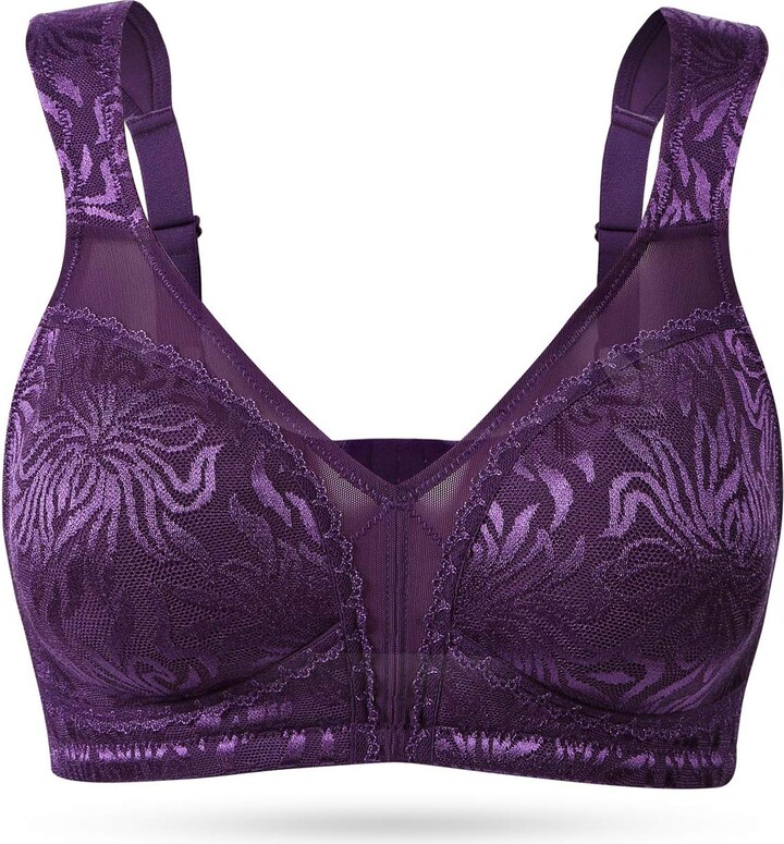 WingsLove Women's Full Cup Minimizer Bra Wide Straps Non-Wired No ...