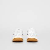 Thumbnail for your product : Burberry Equestrian Knight Embroidered Leather Sneakers