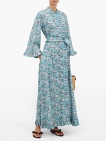 Thumbnail for your product : Evi Grintela Marigold Ruffled Floral-print Cotton Dress - Blue Print