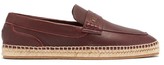 Thumbnail for your product : Etro Penny-loafer Leather Espadrilles - Burgundy