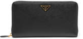 Thumbnail for your product : Prada Travel Textured-leather Continental Wallet