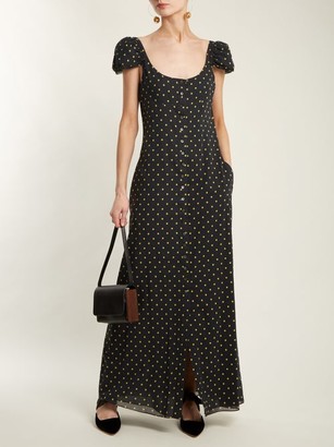 Brock Collection Polka-dot Button-down Silk Dress - Black Print