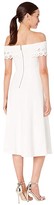 Thumbnail for your product : Calvin Klein Off Shoulder A-Line w/ Laser Cut Detail (White) Women's Dress