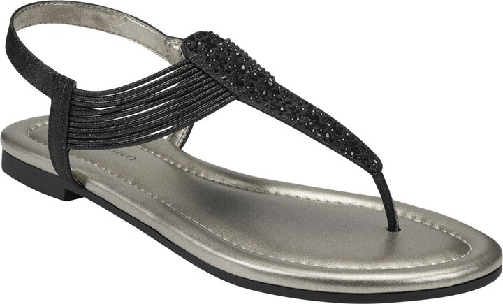 Bandolino Women's Kayte Embellished T-Strap Flat Sandals Women's Shoes -  ShopStyle