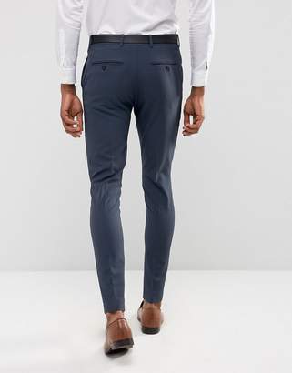 Selected Super Skinny Suit Pants In Stretch In Navy