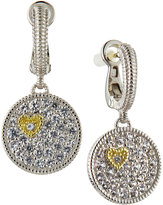 Thumbnail for your product : Judith Ripka Pavé White Sapphire Heart Disc Earrings