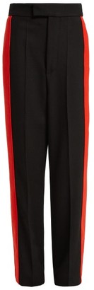 Kwaidan Editions Side-stripe Wool-twill Trousers - Black Red