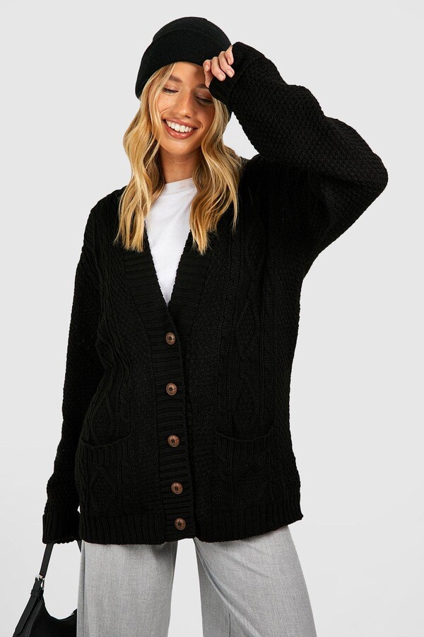 boohoo black cardigan