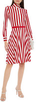Thumbnail for your product : Norma Kamali Belted Striped Stretch-jersey Shirt Dress