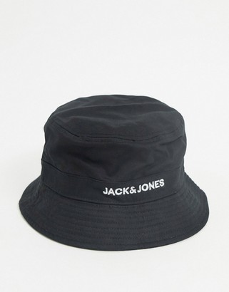Jack and Jones bucket hat in black - ShopStyle