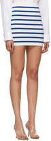 Thumbnail for your product : Balmain Blue and White Striped Knit Miniskirt