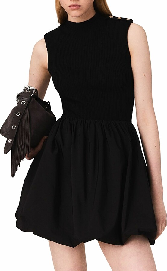 Maje Bubble Hem Mini Dress