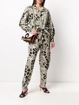 Thumbnail for your product : Alberta Ferretti Animal Print Belted Shirt Jumpsuit