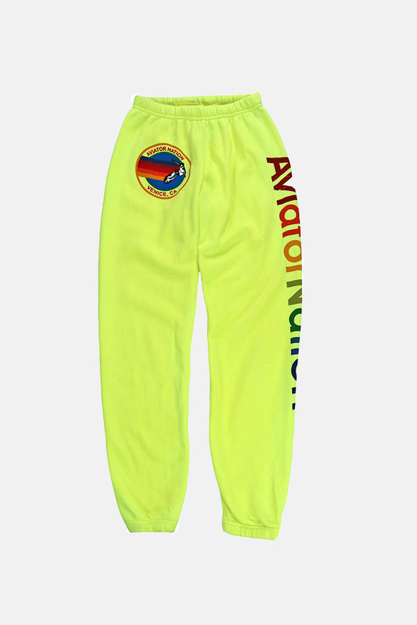 Aviator Nation Neon Yellow Sweatpants ShopStyle Activewear Pants