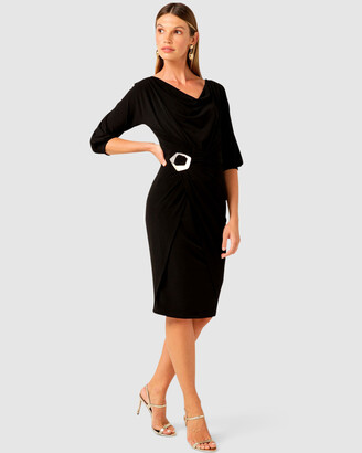 SACHA DRAKE Women's Black Dresses - Cowl Tie Drape Dress