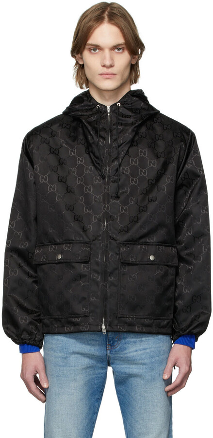 Gucci Black Nylon GG Jacket - ShopStyle