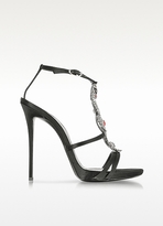 Thumbnail for your product : Giuseppe Zanotti Dragon Strass Black Silk High Heel Sandal