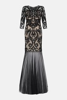 Thumbnail for your product : Coast 3/4 Sleeve Sequin Maxi With Fishtail Mesh Hem