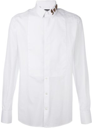 Dolce & Gabbana embroidered collar shirt - men - Cotton/Polyester/copper/glass - 41