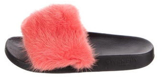 givenchy pink fur slides