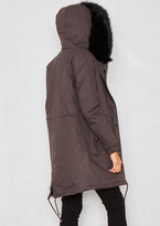 Thumbnail for your product : Missy Empire Demi Grey Faux Fur Lined Parka Coat