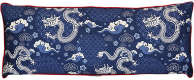 StyleCraft Home The Midnight Dynasty Dragon Chinoiserie Pillow - Deep Navy