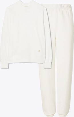 Tory Burch The Heavy French Terry Relaxed Crew and Sweatpant Set