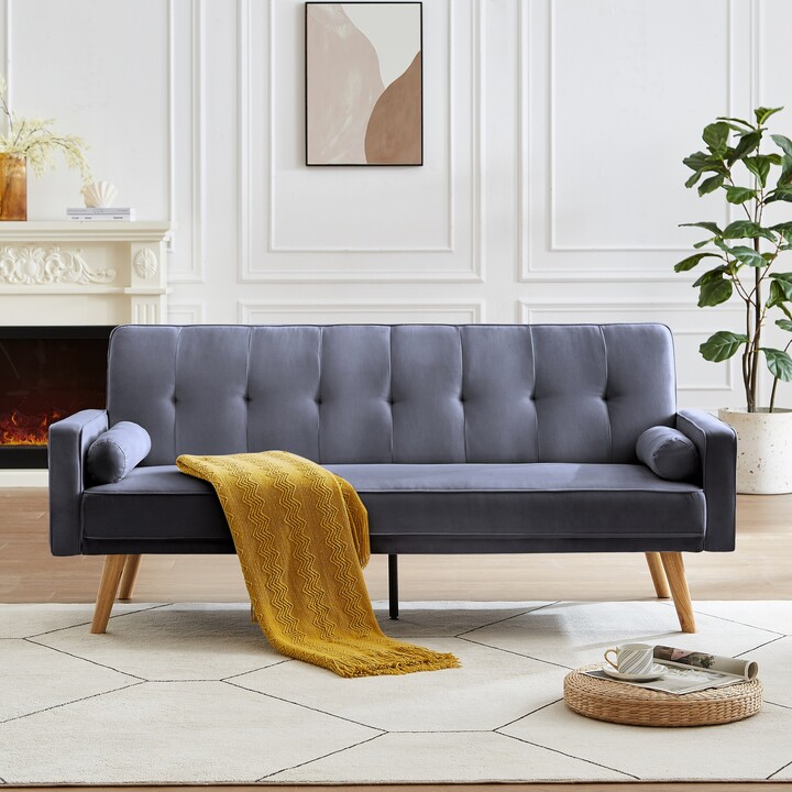 IGEMANINC Mid-Century Linen Chesterfield Sofa Couch, Modern Loveseats ...