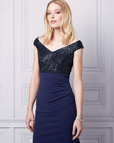Thumbnail for your product : Le Château Sequin & Knit Crepe Off-the-Shoulder Dress