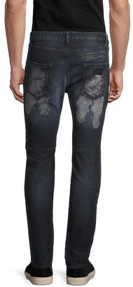 Just Cavalli Leather Patch Faded Jeans