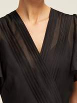 Thumbnail for your product : Anna October - Pleated Organza Wrap Midi Dress - Womens - Black