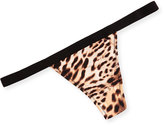 Thumbnail for your product : Cosabella Cheyenne Leopard-Print G-String, Vindemia/Black