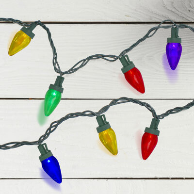 Northlight Seasonal 50 LED C7 Mini Christmas Lights 20.25 ft Green Wire