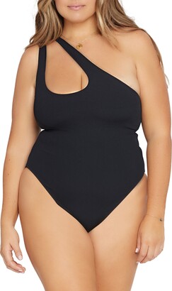 L-Space Phoebe Classic One-Shoulder Rib One-Piece Swimsuit