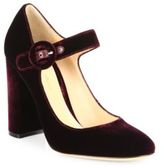 Thumbnail for your product : Gianvito Rossi Lorraine Velvet Mary Jane Block Heel Pumps