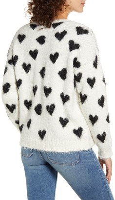 Cotton Emporium Heart Eyelash Sweater