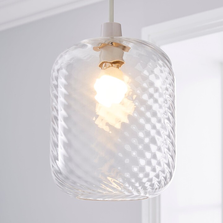 Dunelm Elodie Ribbed Glass Easy Fit Pendant Lustre Clear ShopStyle