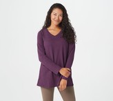 Thumbnail for your product : Logo by Lori Goldstein LOGO Lounge by Lori Goldstein Cotton French Terry Top w/ Angled Slit