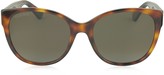 Thumbnail for your product : Gucci GG0097S 006 Havana Acetate Cat Eye Women's Polarized Sunglasses