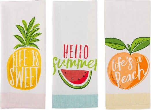 Dii - Design Imports India Inc/vdc Hello Summer Kitchen Towels (Set Of 3)  Multi - ShopStyle