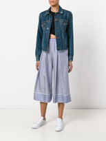 Thumbnail for your product : P.A.R.O.S.H. striped cropped trousers