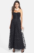 Thumbnail for your product : Betsey Johnson Polka Dot Mesh Gown