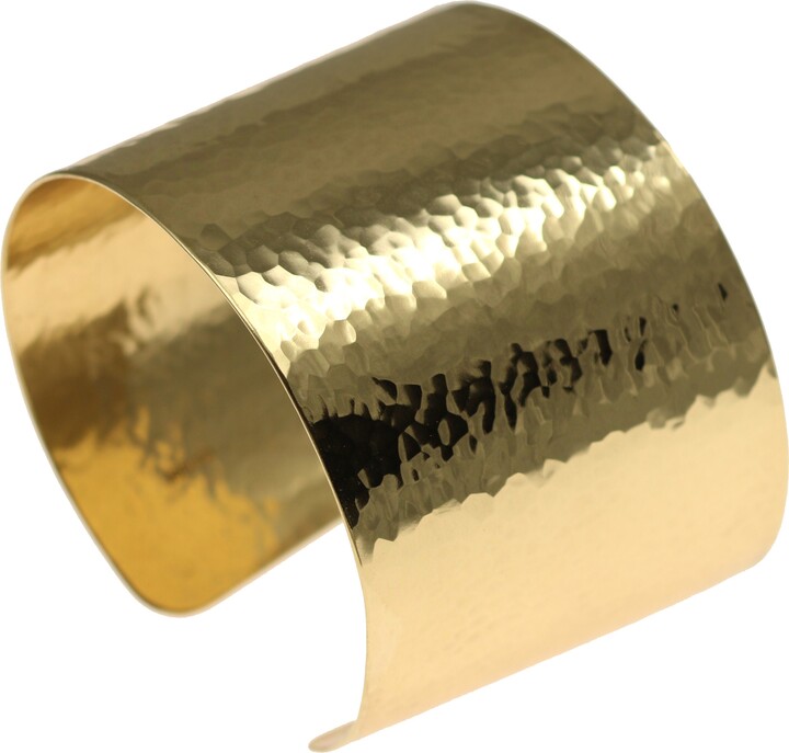 Etsy Hammered Nu Gold Brass Cuff Bracelet Wide Statement Bangle