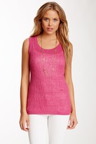 Thumbnail for your product : Lafayette 148 New York Broken Rib Stitch Linen Tank