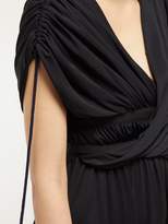 Thumbnail for your product : Lanvin Draped Tasselled Crepe Dress - Womens - Black